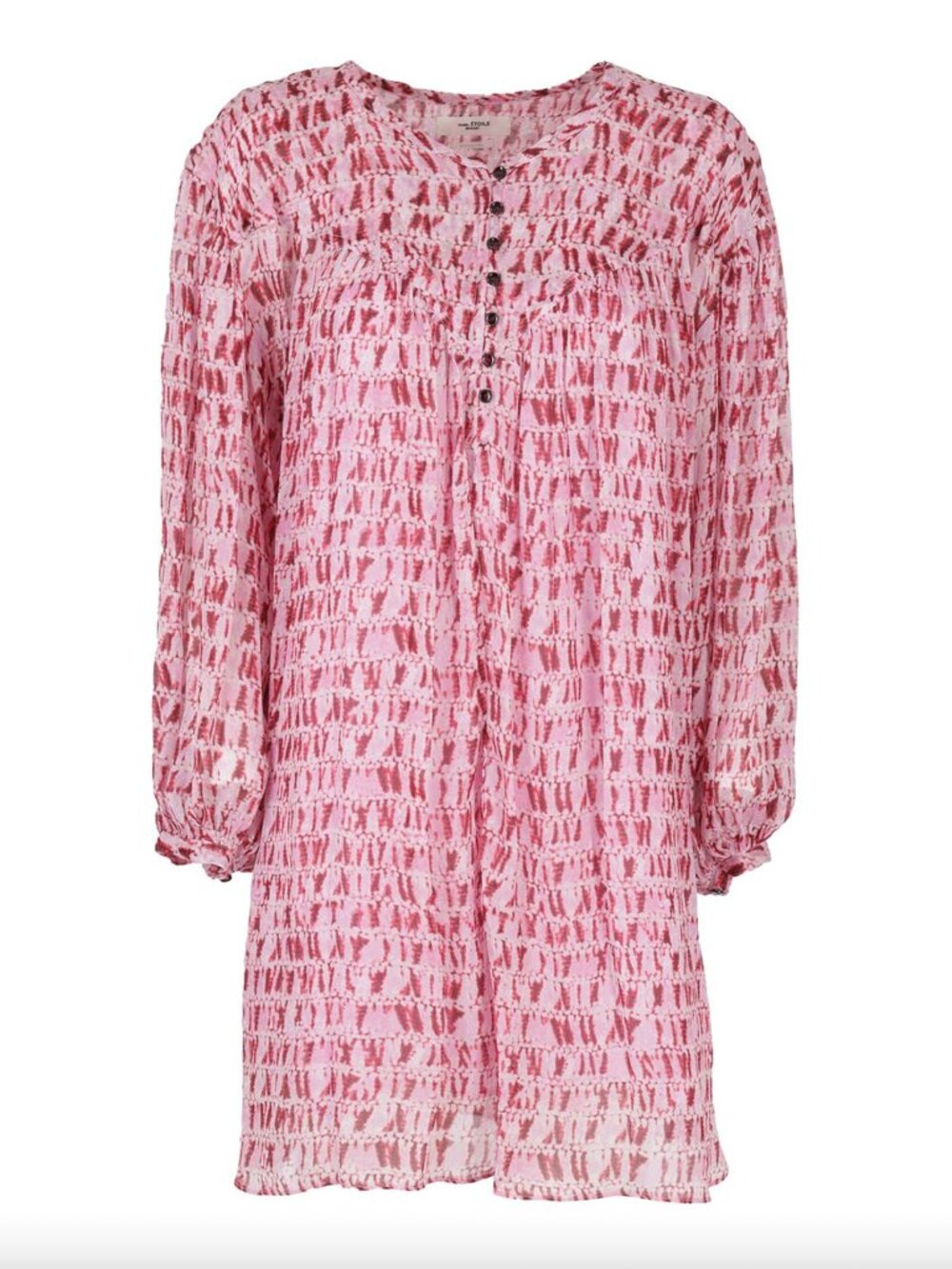 $550 Isabel Etoile Marant Pink Red Geometric Silorion Mini Dress size 2